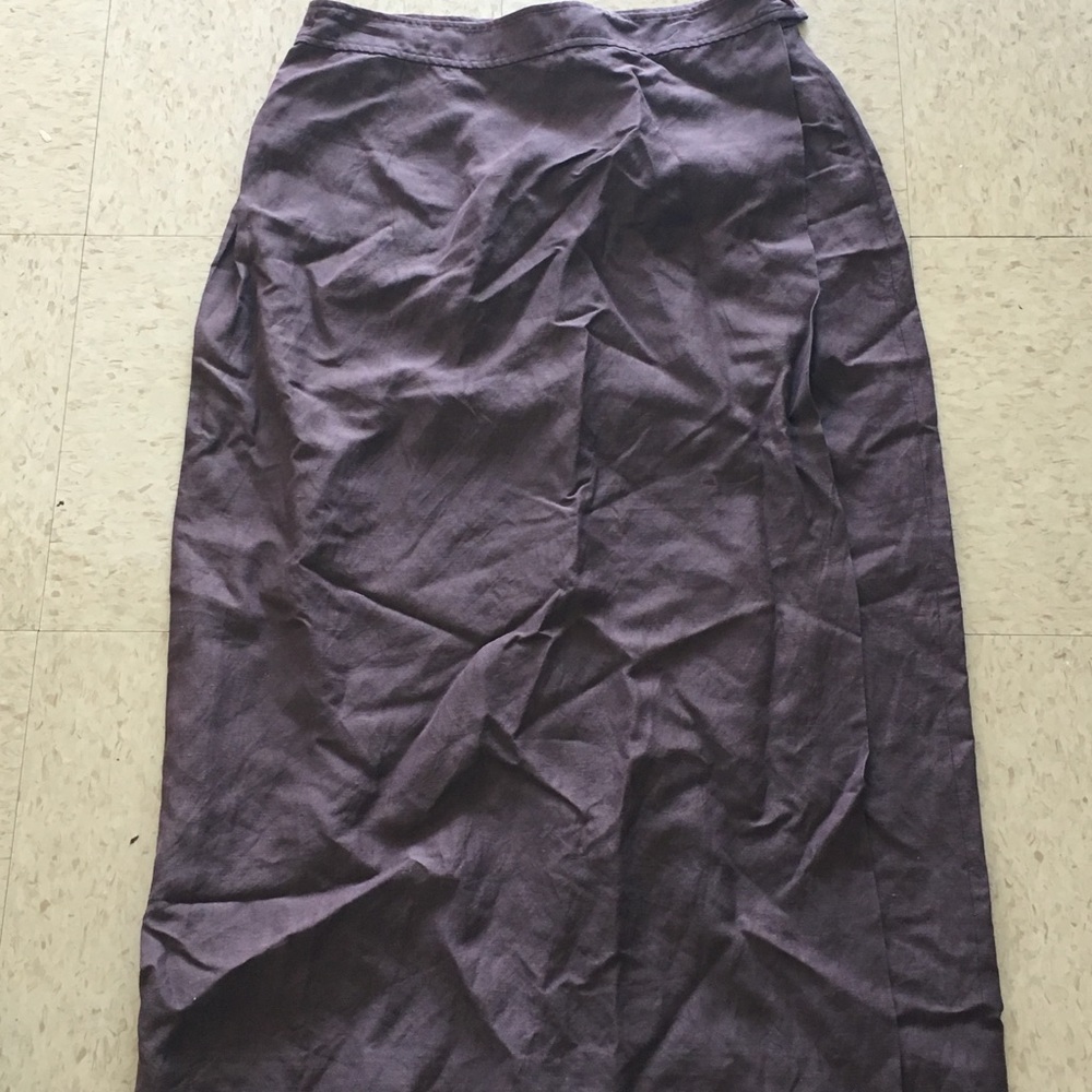 AKA Eddie Bauer Silk Linen Wrap Skirt